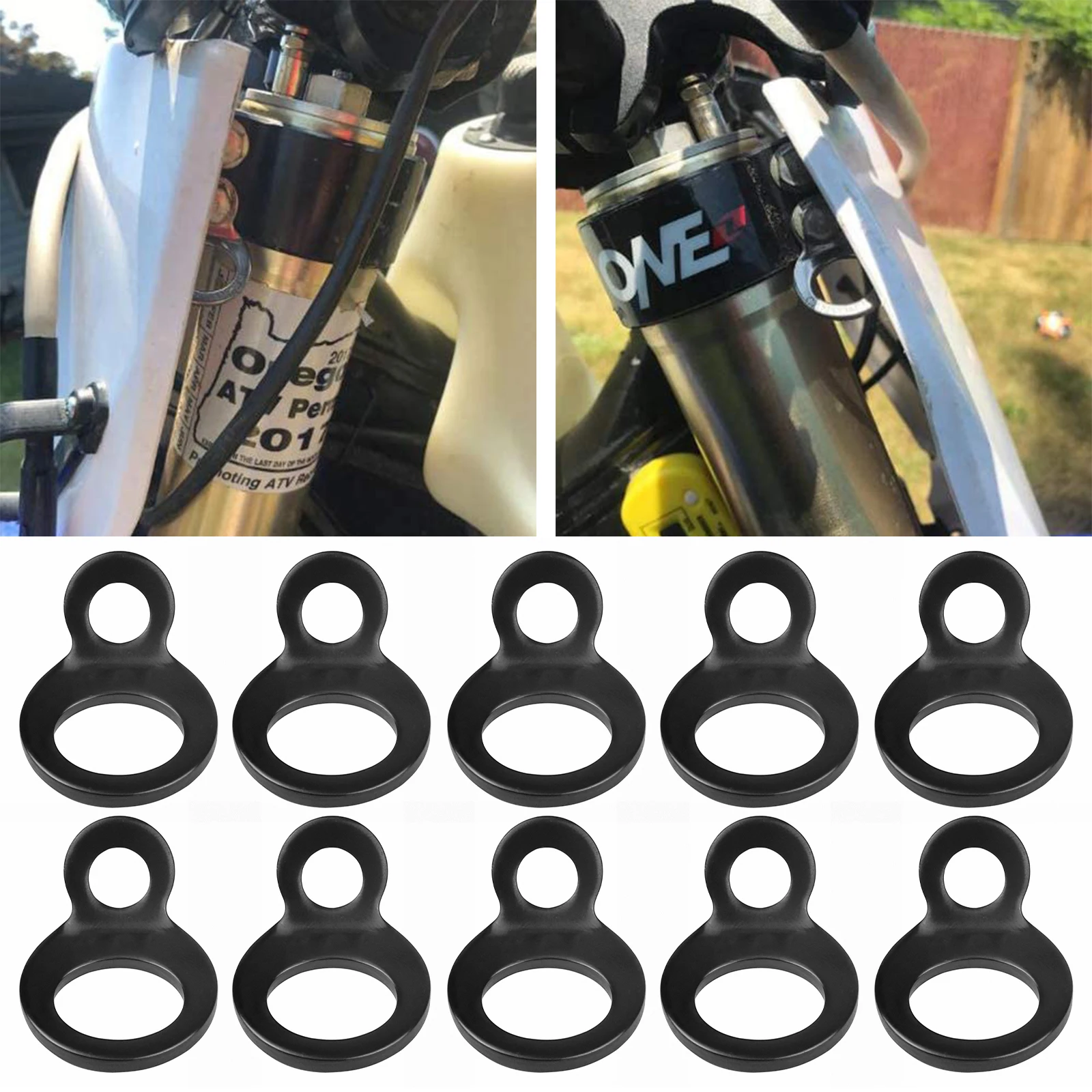 10pcs Tie Down Strap Rings Point Securing Stainless Steel For Motorcycle Dirt Bike ATV UTV Trailers Trucks Accessories