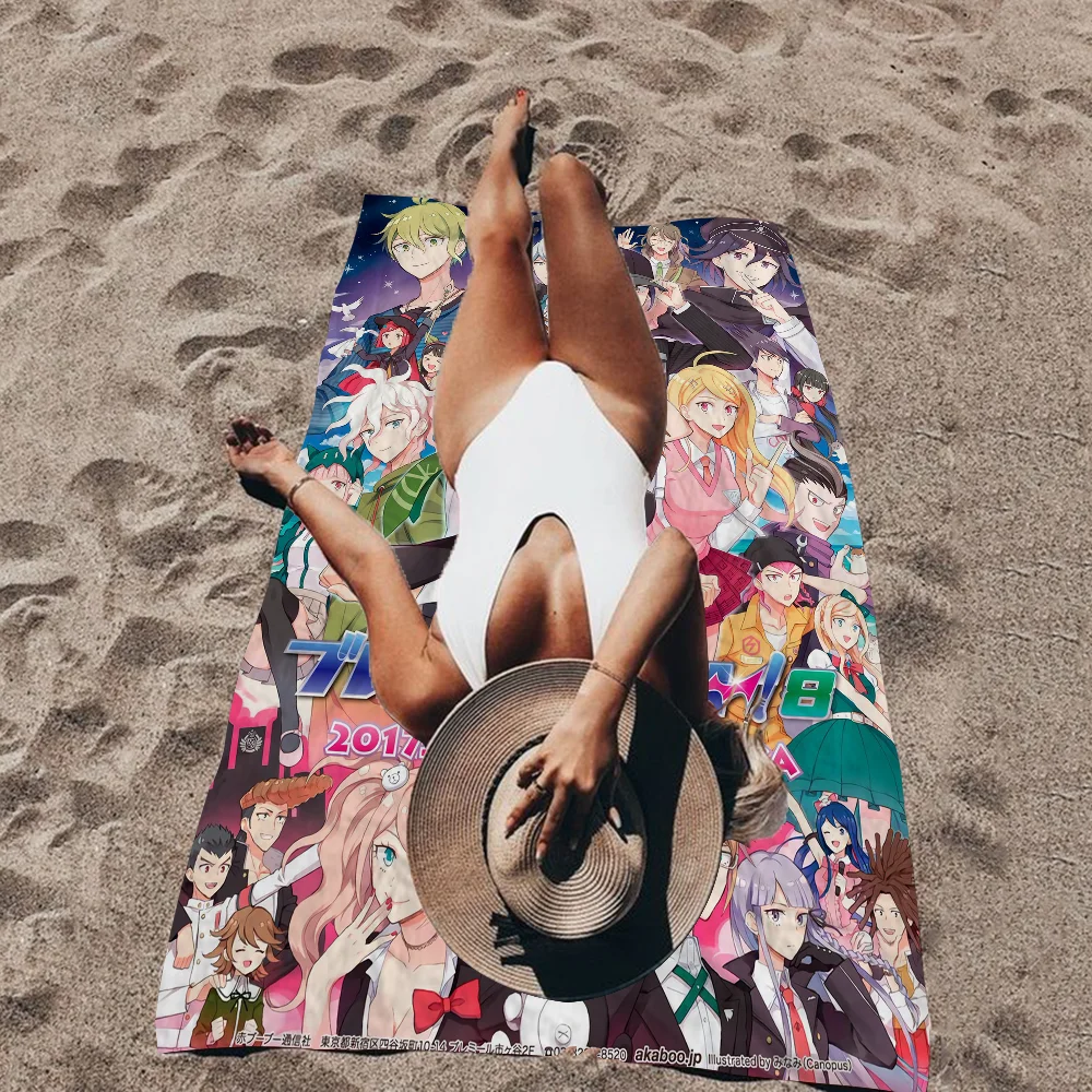 

Danganronpa Kraft Paper Beach Towel Colorful Bath Towels For Girl Microfiber Quick Dry Custom Sand Free Beach Yoga Spa Gym Pool