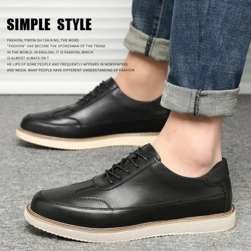 

New Men's Casual Shoes Genuine Leather Men's Office Dress Shoes High Quality Mens Loafers Hard Wearing Non-slip Chaussure Hommes