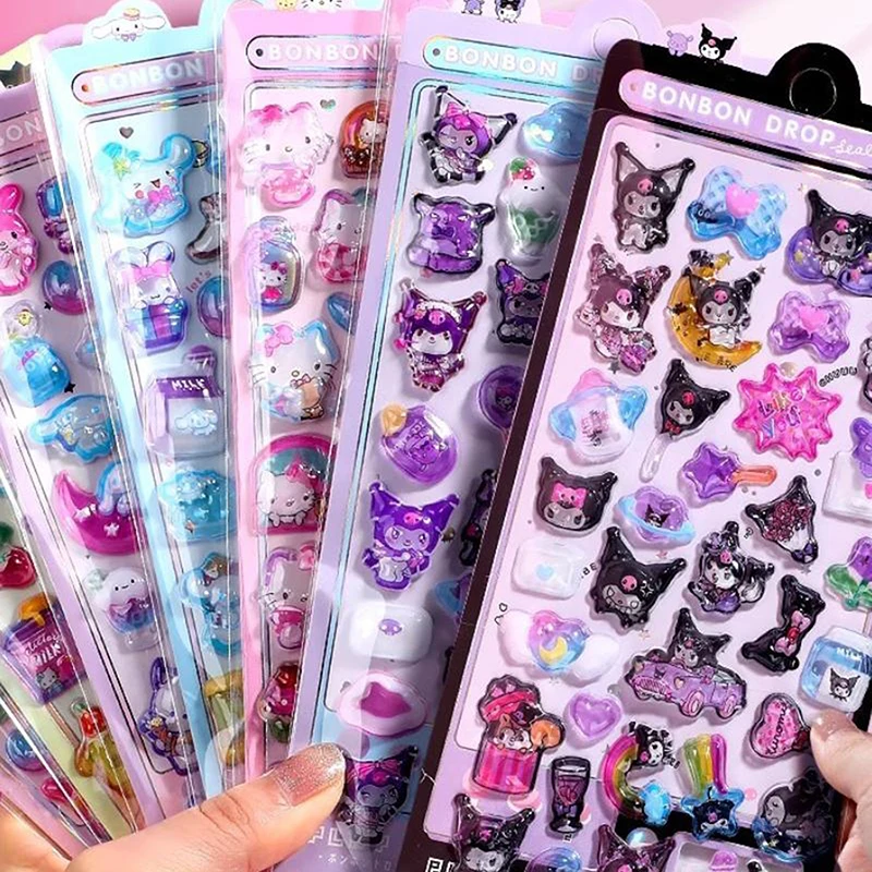 DIY Sticker Hand Account Dagboek Decoratieve Kitty Kuromi Grappige Cartoon Kinderen Meisjes Kerst Verjaardagscadeau Beloning Speelgoed
