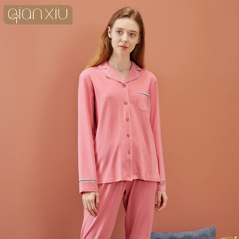 Autumn Winter Women\'s Cardigan Sleepwear plus  Cotton Blouses  Long Sleeve Sleep Tops Pants Bamboo Robe Sets Pajamas Homesuit