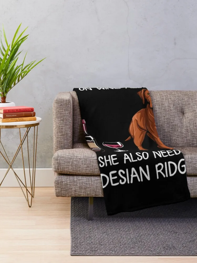 Rhodesian Ridgeback and wine Funny dog Throw Blanket multi-purpose Microfiber plush queen size blanket