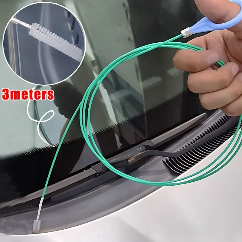 2m Car Sewer Unclogger Cleaning Brush Car Sunroof Long Hose Drain Hole Drain Unclogger Car Pipe Tool Cleaner Auto Accessories