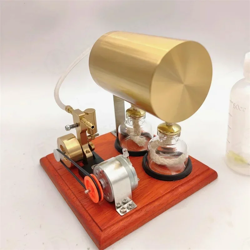 Single Cylinder Swing Steam Engine with Generator Boiler Engine Model Toy Gift