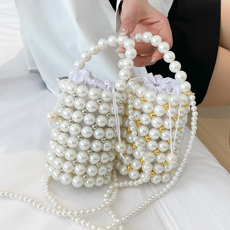 Luxury Pearl Evening Bag for Women Lipstick Bag New Shoulder Bag Fashion Purses and Handbag Designer Crossbody  Bag Cute Satchel