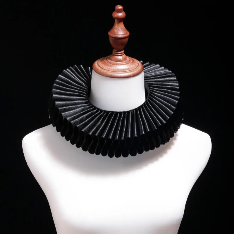 راف كاذبة طوق إليزابيث تيودور القرون الوسطى عصر النهضة زي مهرج السيرك الرقبة ملحق كشكش وهمية طوق الكبار الرجال النساء