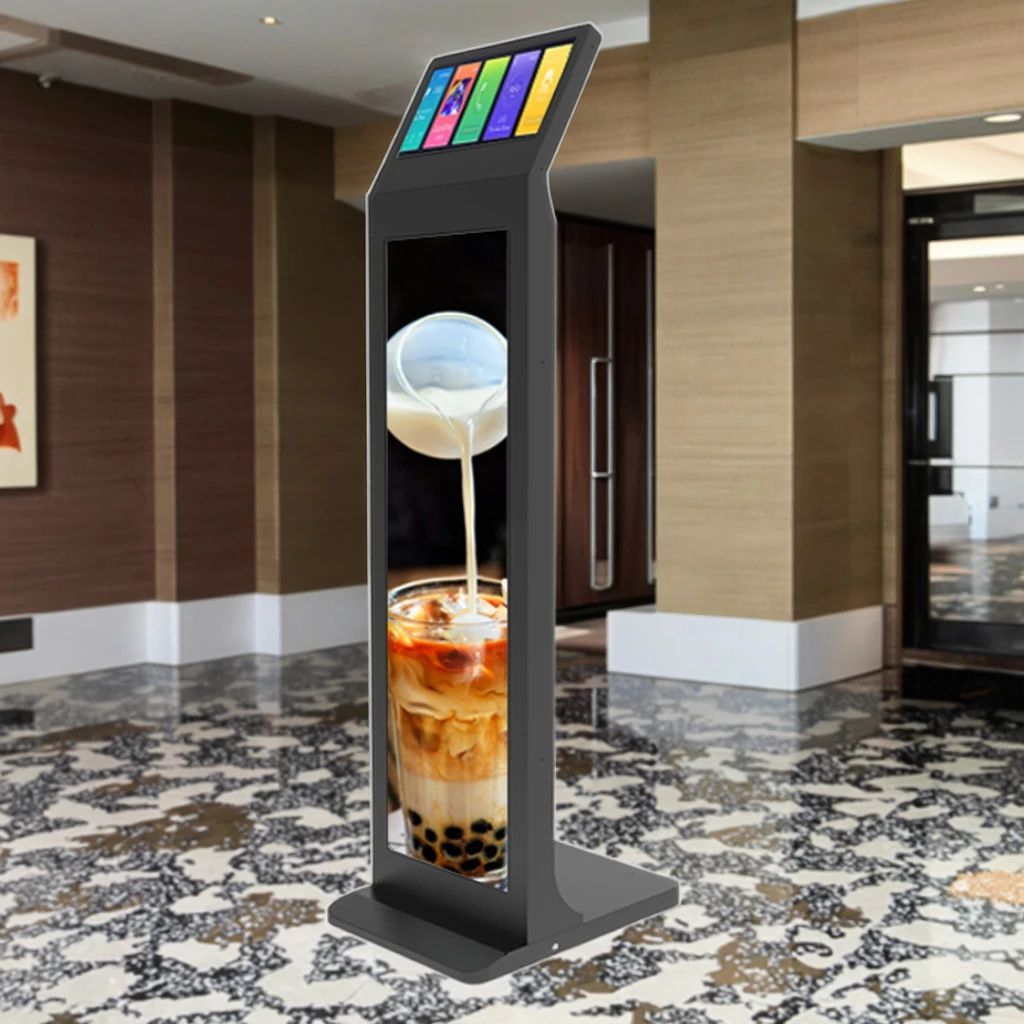 

Floor Standing Dual Sided Lcd Advertising Display Interactive Touch Information Kiosk Horizontal And Vertical Digital Signage