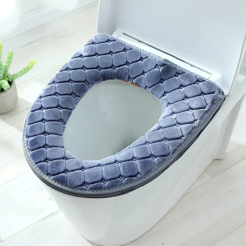 Newest Thickened Toilet Seat Cover Winter Warm Soft Washable Toilet Seat Cover Toilet Lid Cover Bidet Cover Bathroom Accessories