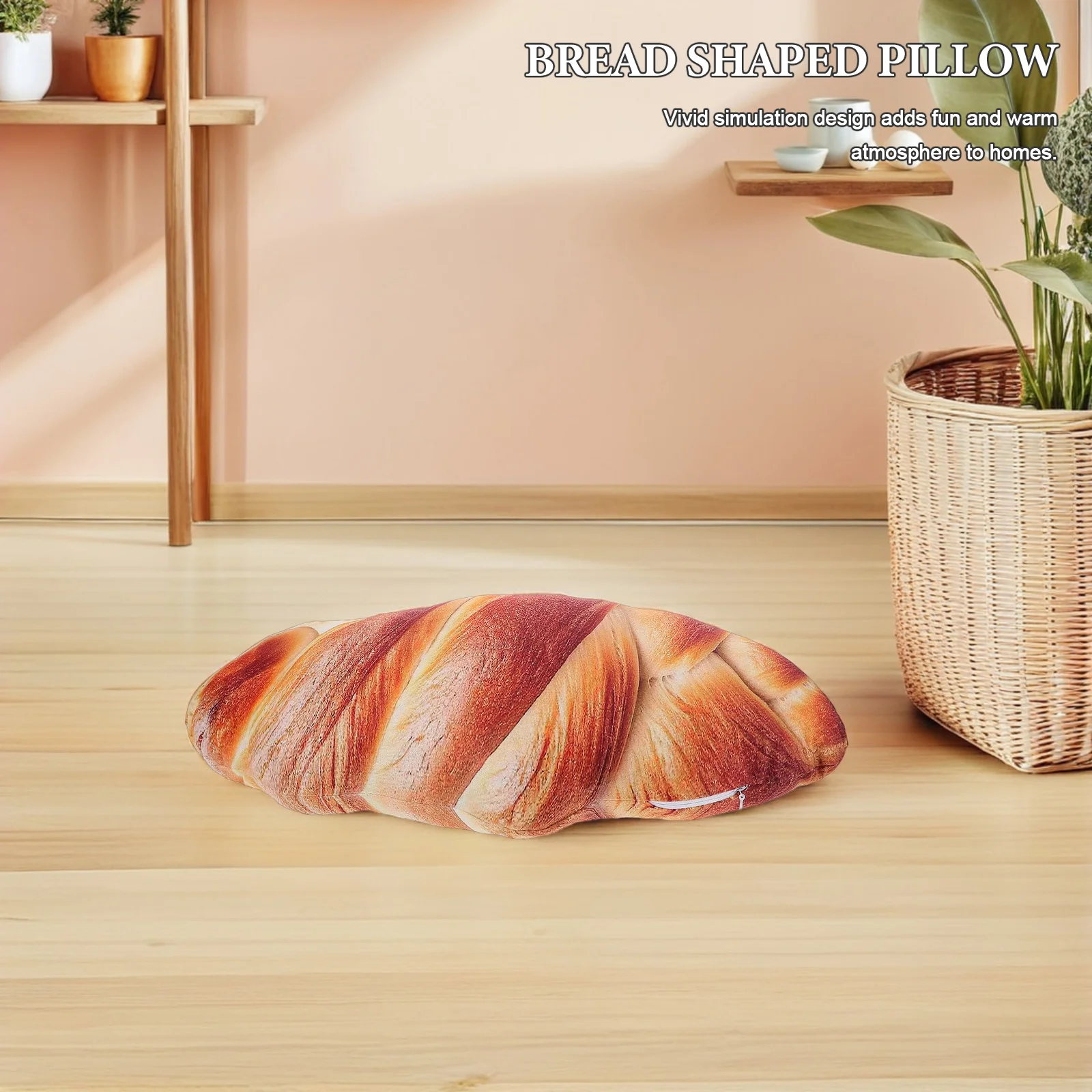

Creative Bread Realistic Design Soft Cartoon Pillow Stuffed For Home Food Pillow Decor Couch Travel Accessory