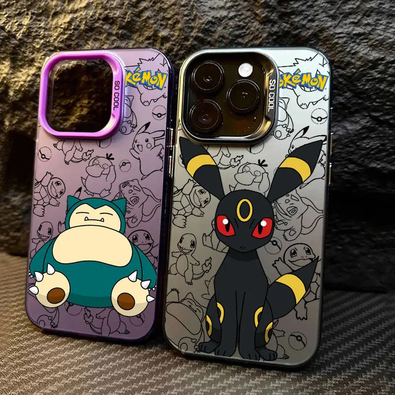 Snorlaxs Umbreons P-Pokemons Anime Phone Case For iPhone 13 14 15 16 Plus 17 Pro Max 16e 17E 17 Air 11 18 Pro Fundas Back Cover