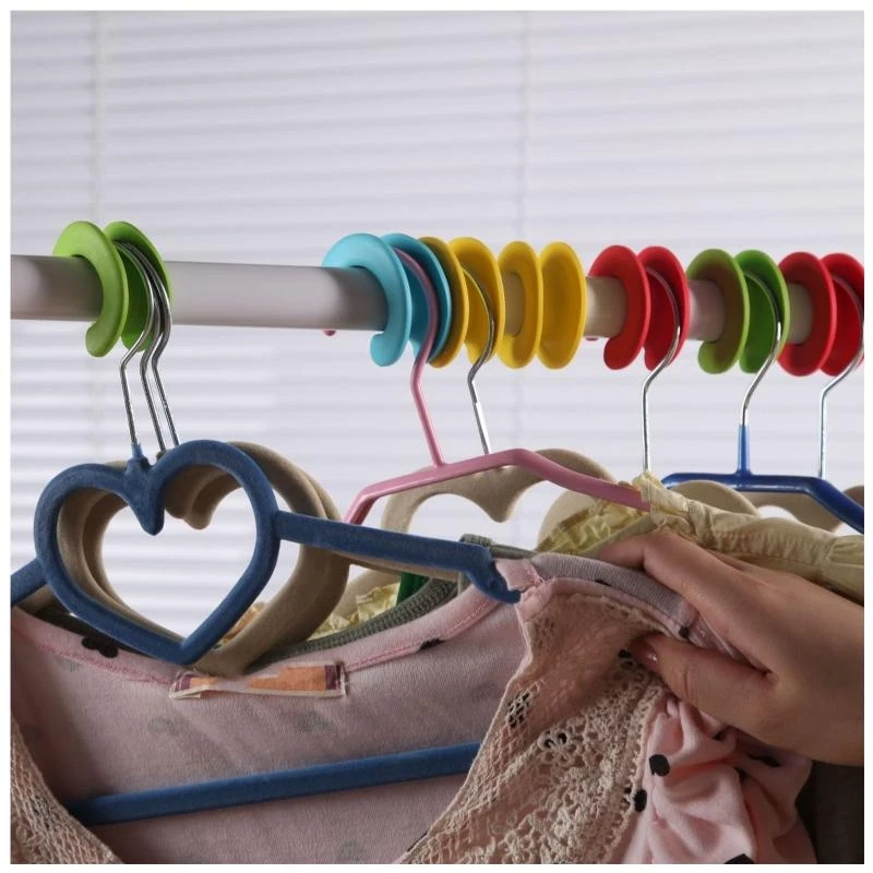 Windproof Clothes Hanger Fixed Silicone Hook Non-Slip Ring Buckle Clothing Rack best sale