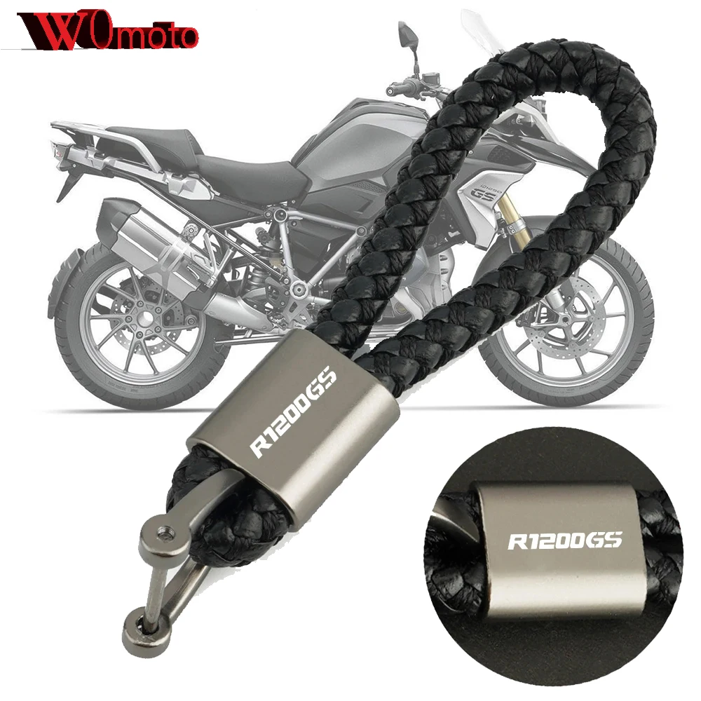 

For BMW R1200 GS R1200GS Adventure New With Logo R1200GS Motorcycle Accessories Zinc Alloy Keyring Hand Woven Leather Keychain
