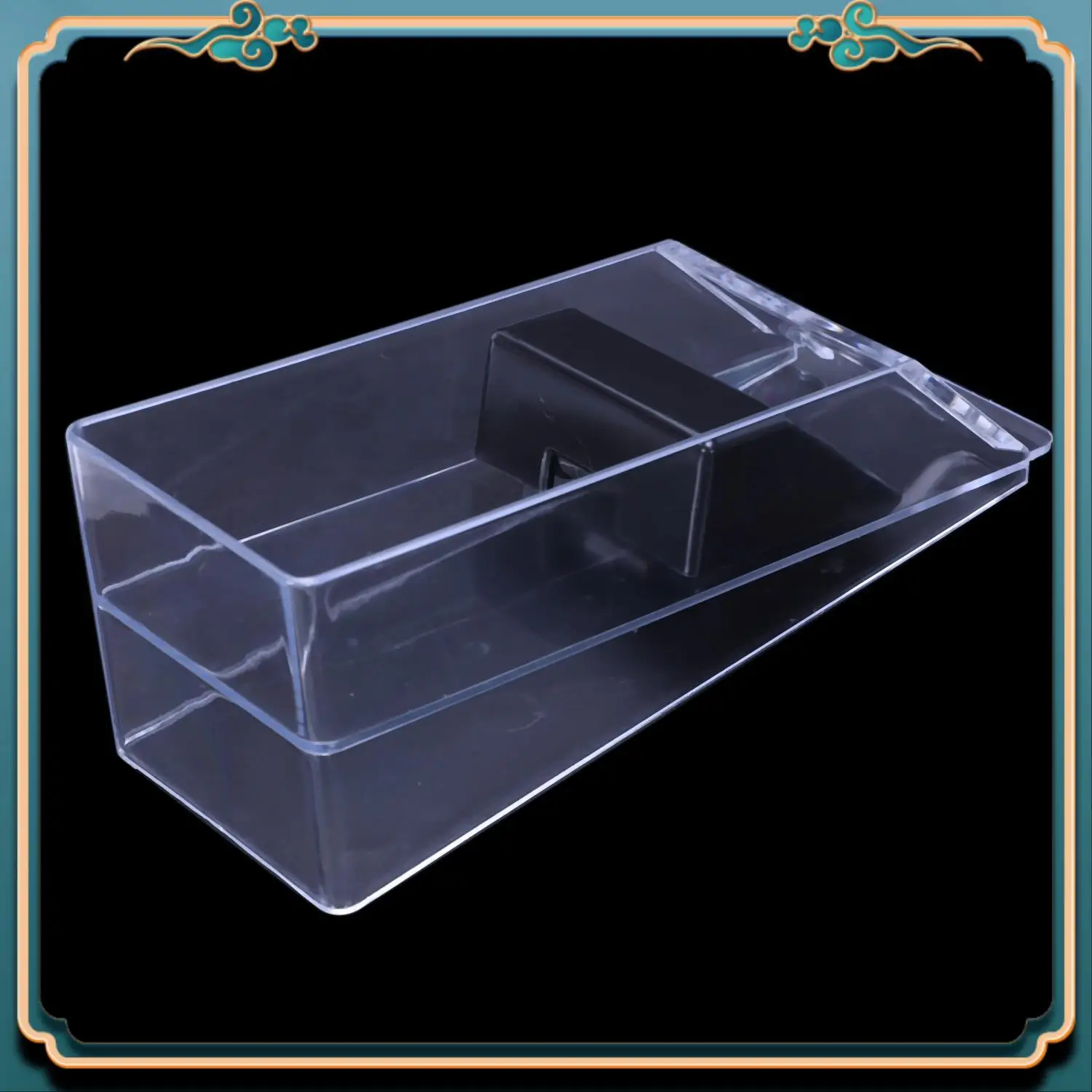 ABJG-2 قطعة حذاء بطاقة البوكر الاحترافي Deluxetexas Hold'em Baccarat Poker Dealer 1-6 نائب اختياري (أسود وشفاف)