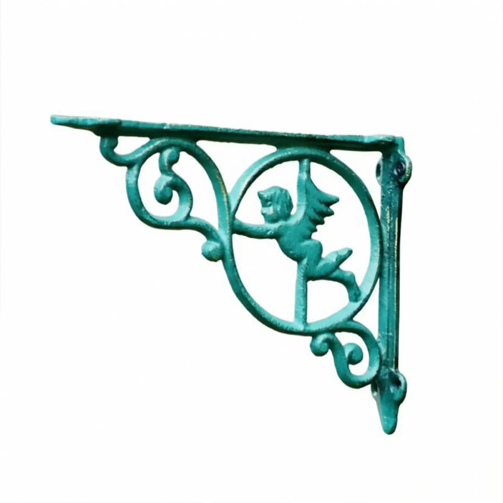 Decorative Angel Shelf Bracket Cast Iron Wall Support 23cm Sturdy Holder for Garden Porch Shelves Traditional Decor