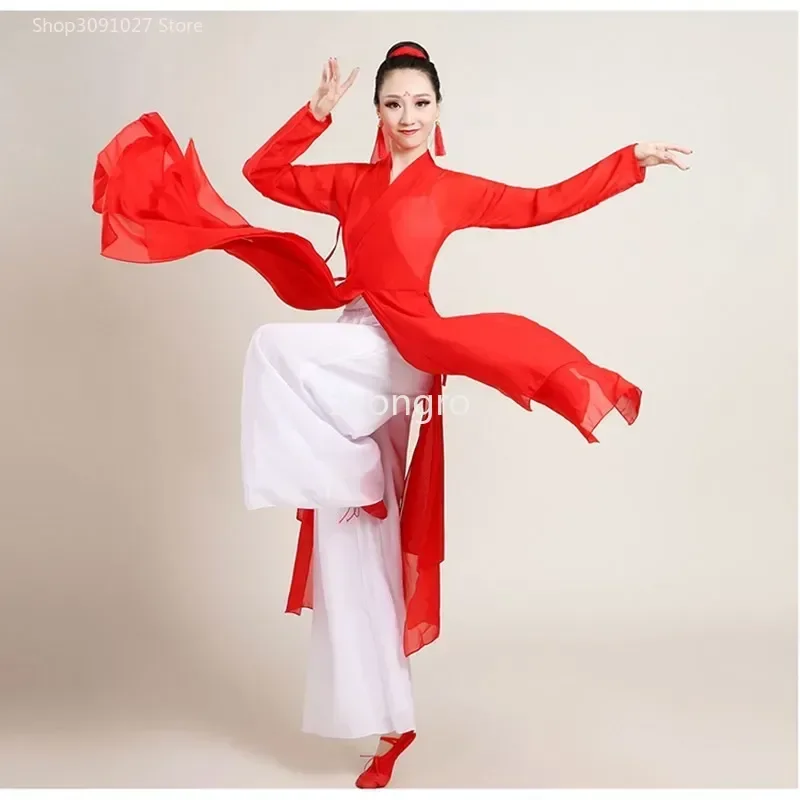 Robe de danse en gaze de rime corporelle de style chinois pour robe de yoga de danse classique pour femmes adultes robe d'anniversaire pour les femmes