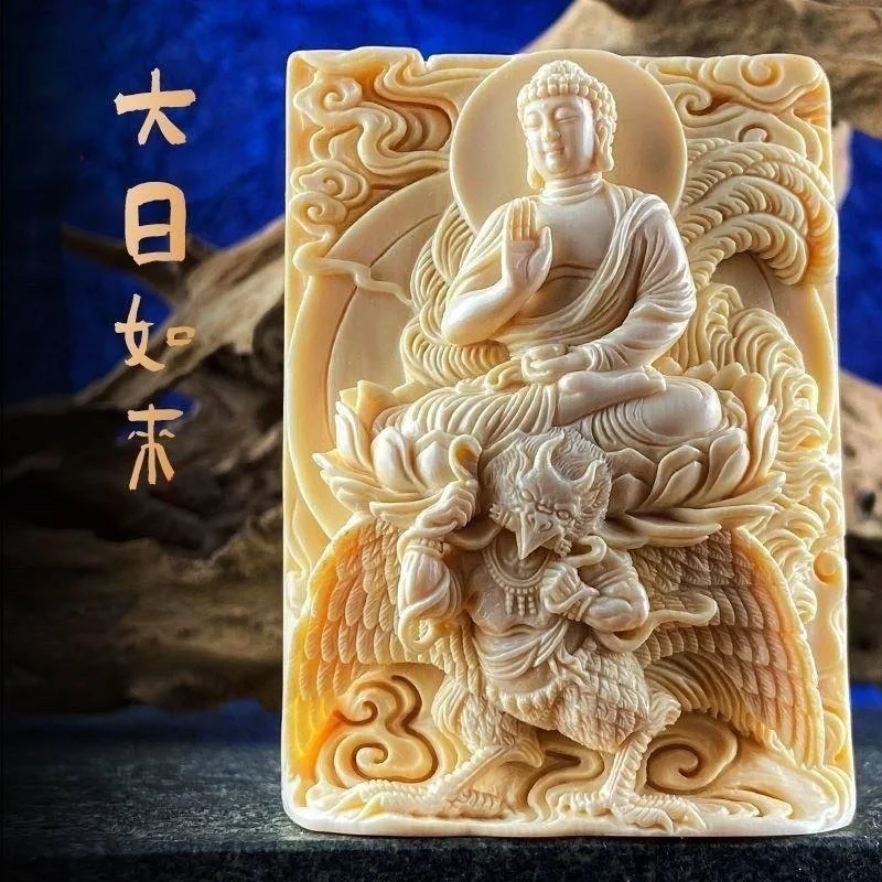 Exquisite carvings Tagua nut Dayi Tathagata Buddha twelve zodiac guardians male and female sign amulets hanging ornaments