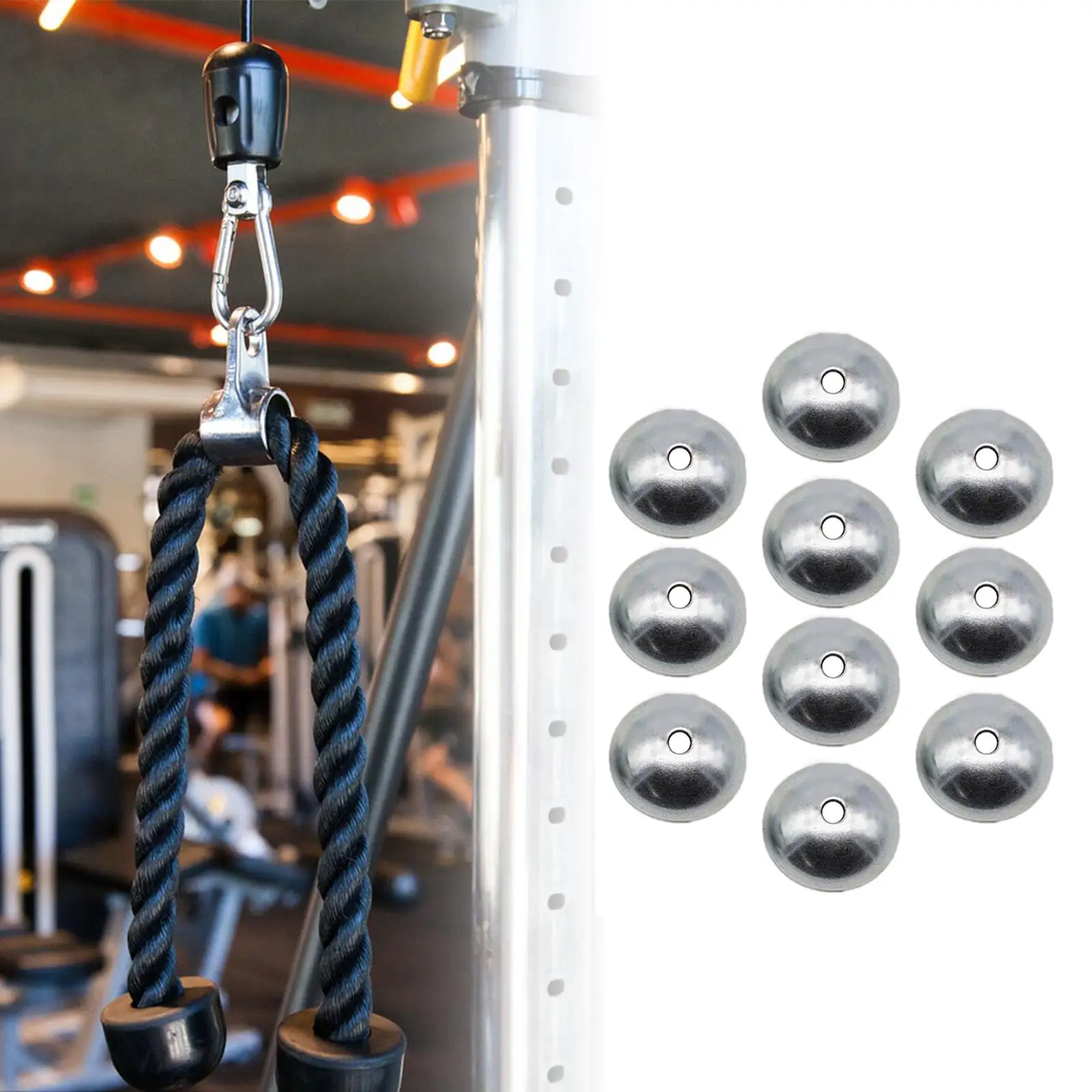 Iron Cable Ball Stopper Washer Domed Bowl Fitness Equipment Part for Gym Cable Pulley Machine Attachment