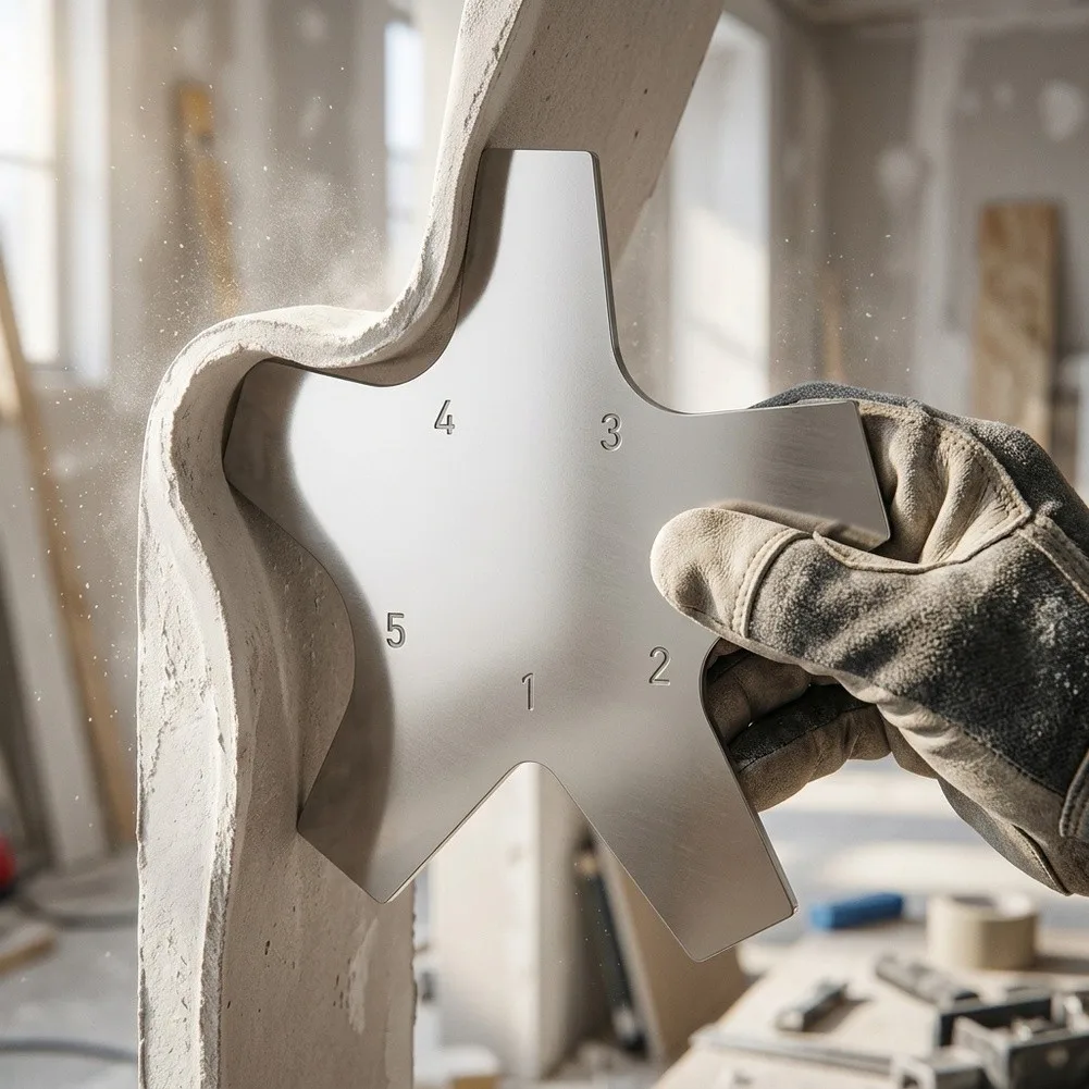 Stainless Steel Multi Slot Curve Ruler for Corner Radius Measurement in Construction Renovation and DIY Projects