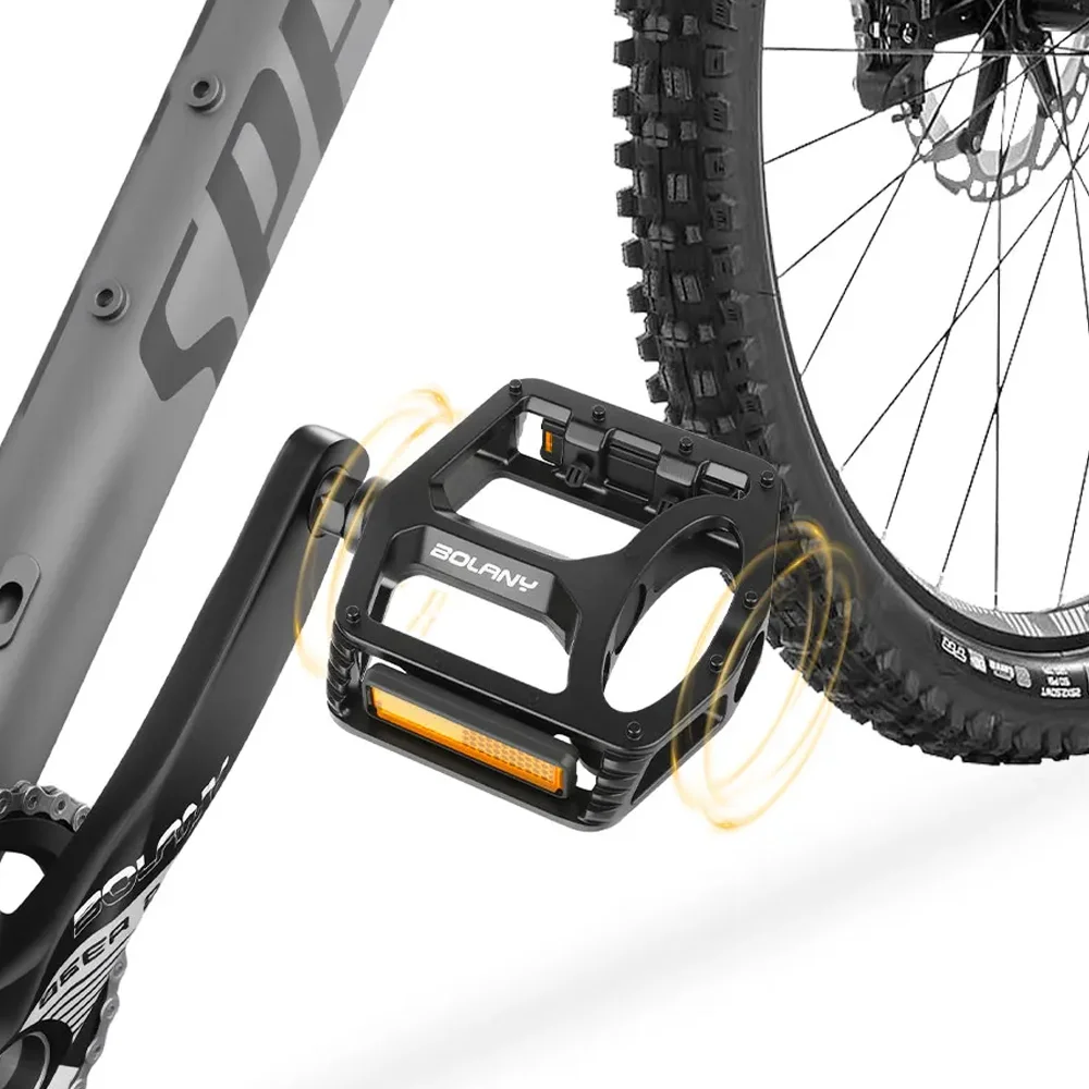 BOLANY Ultralight MTB Pedal Aluminum Alloy Anti-slip 11 Nail 2 Bearing Bike Pedals 92mm x 95mm