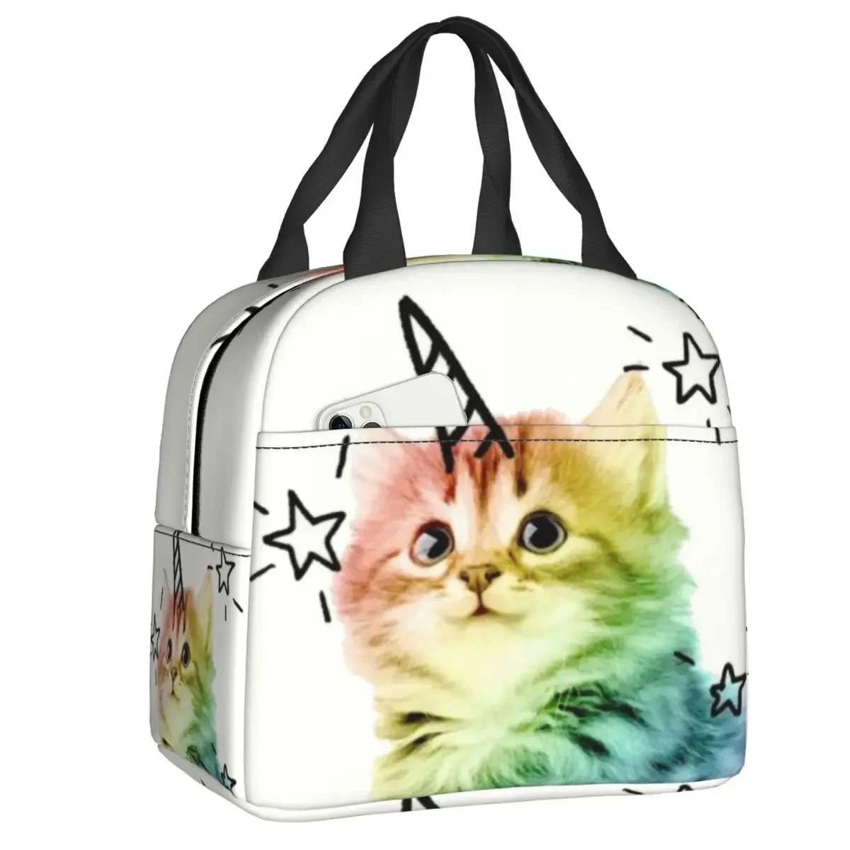 

Unicorn Cat Insulated Lunch Bag for Women Waterproof Thermal Cooler Lunch Box Beach Camping Travel Picnic Food Tote Bags