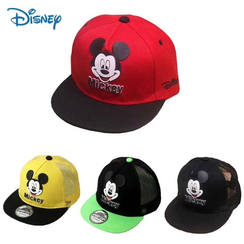 

Disney Anime Figures Mickey Mouse Children's Baseball Cap Peaked Cap Flat Brim Cotton Sun Protection Breathable Birthday Gifts