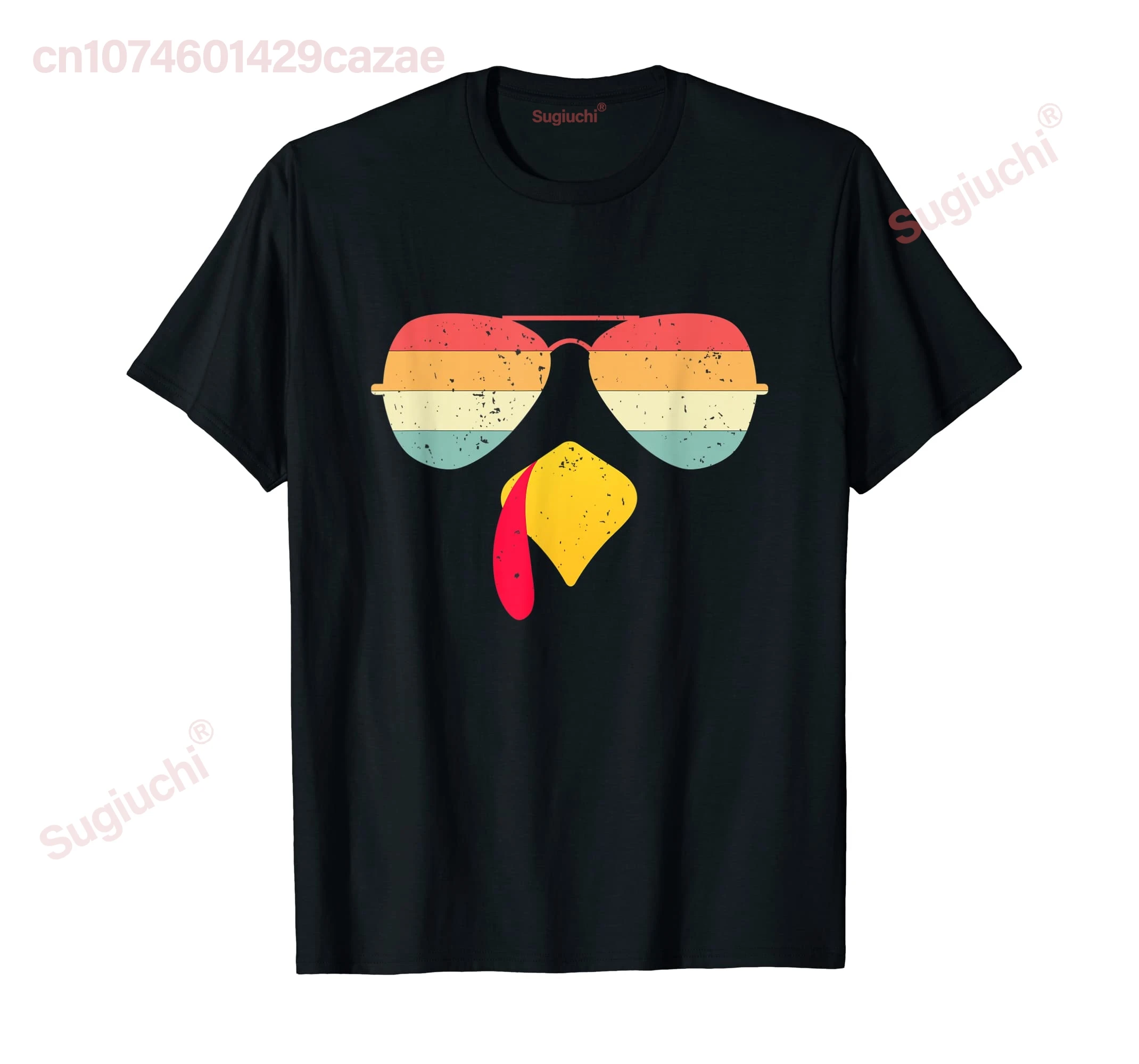 100% Cotton Cool Turkey Face With Sunglasses Funny Thanksgiving For Boys T-Shirt MEN WOMEN UNISEX T Shirts Size S-6XL