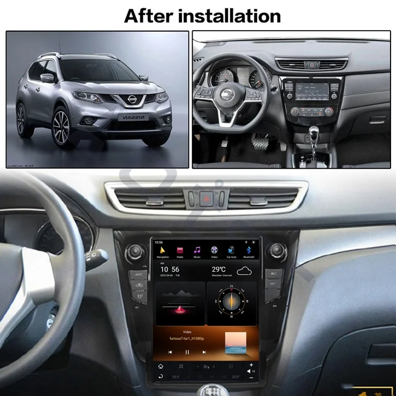Autoradio Tesla Style 11 per Nissan X-Trail Qashqai 2014-2019 Lettore multimediale per auto Wireless Carplay 4G
