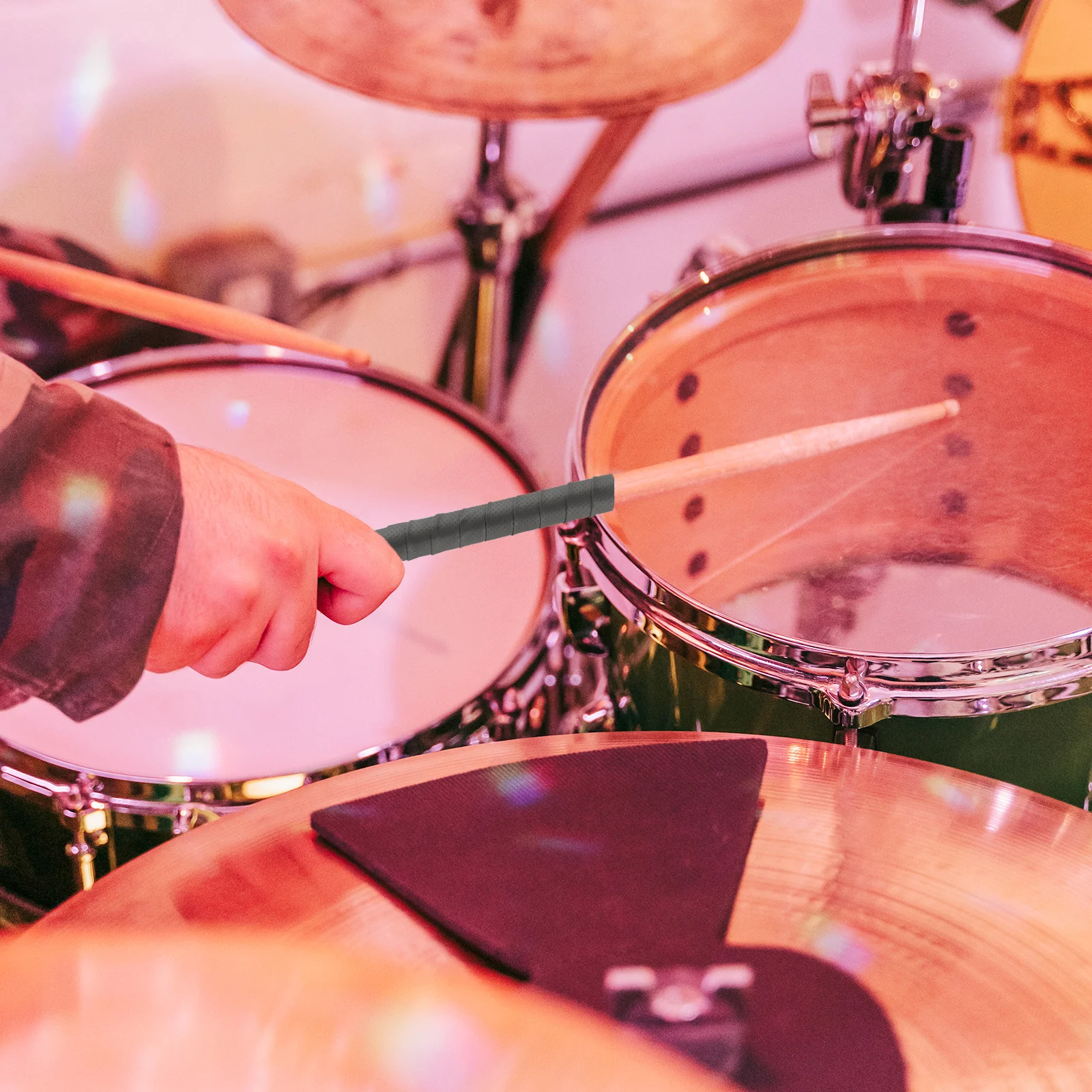 

2 Pcs Drum Wrap Drumstick Sweat Bands Anti-slip Belt Non-slip Tapes Black Wraps