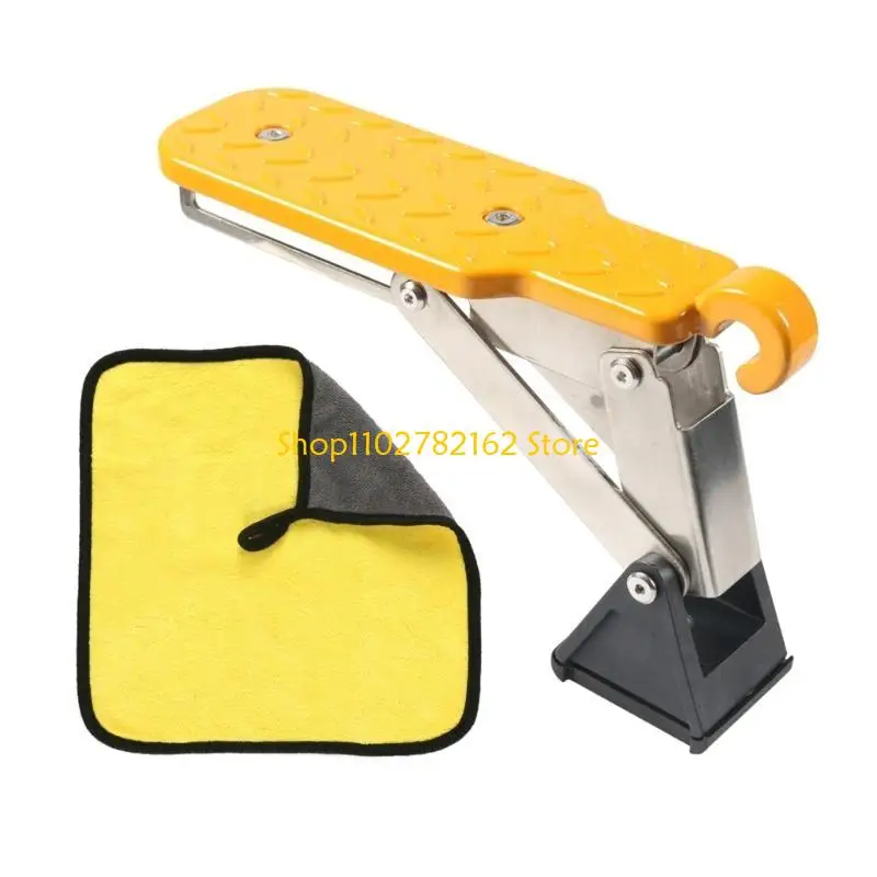 547B Foldable Car Door Step Stand Pedal Access to Vehicles Top Roof Both Feet Stand Pedal Ladder for Most SUV Truck