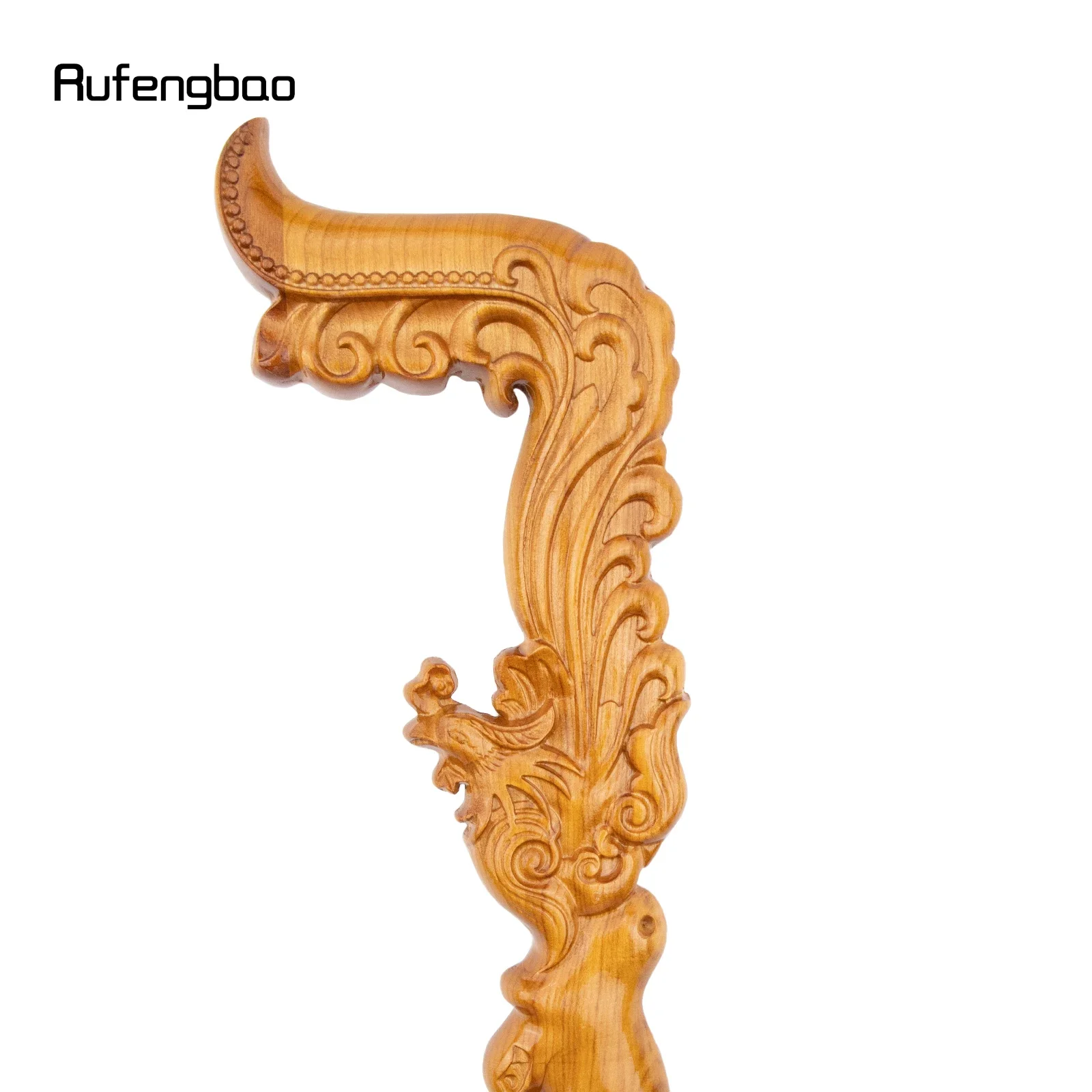 Fiore giallo Fenice in legno Giunto singolo Bastone di legno di moda Decorativo Cospaly Canna Halloween Stampella Bacchetta Crosier 95 cm