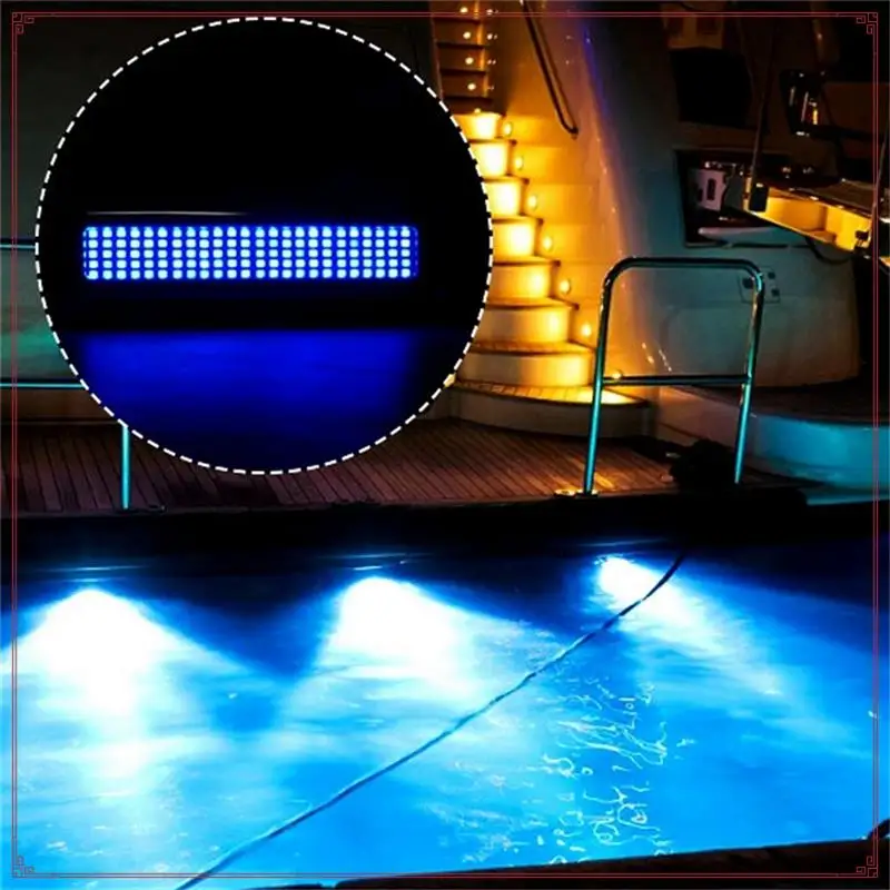 2PC Transom Light 120 LED Underwater Boat Lights LED Waterproof Speedboat Navigation Lighting Boat RVS Yacht Accessories