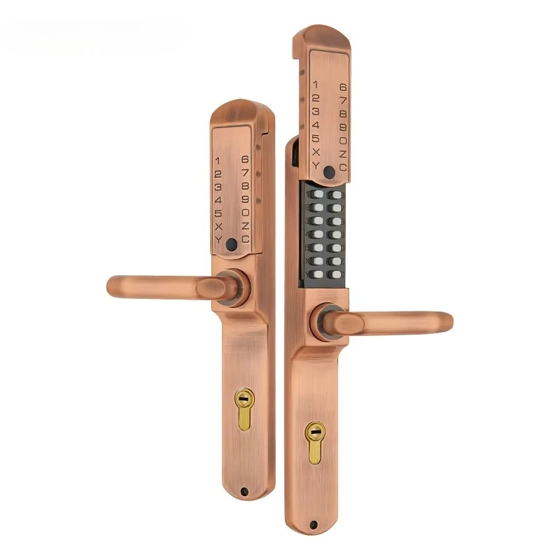 

Price Outdoor Waterproof Iron Doors No Power Supply Battery Keys Pure Mechanical Digital Buttons Passwords Door Lock