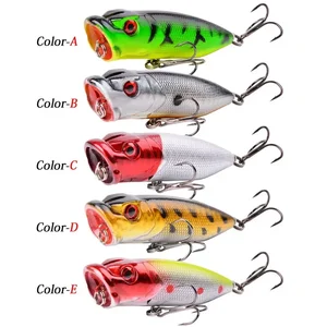 Hard Artificial Popper Fishing Lure, crankbait fishing, topwater with 2 acute hooks, carp fishing baits, wobbler, 7cm, 12g, 1pc 8 Main Sales Popper - №7