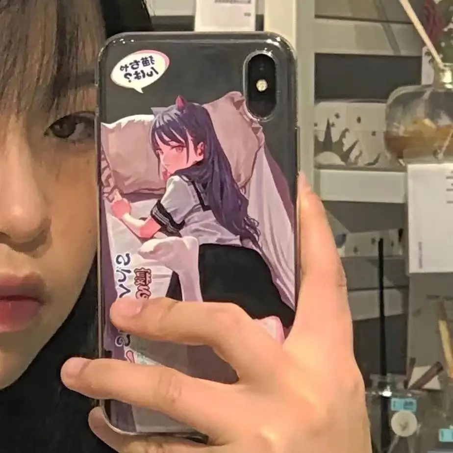 Japanese Korean Popular Girl Phone Case For iPhone 17 16 15 14 13 12 11Pro Max XR XS MAX 7 8 PLUS INS Minimalist Silicone Clear