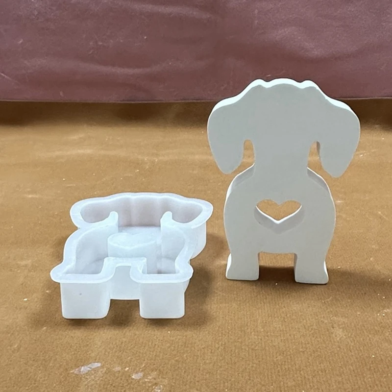 Puppy Silicone Mold Plaster Concrete Puppy Casting Moulds House Decoration Love Dog Resin Mold Plaster Ornament Moulds