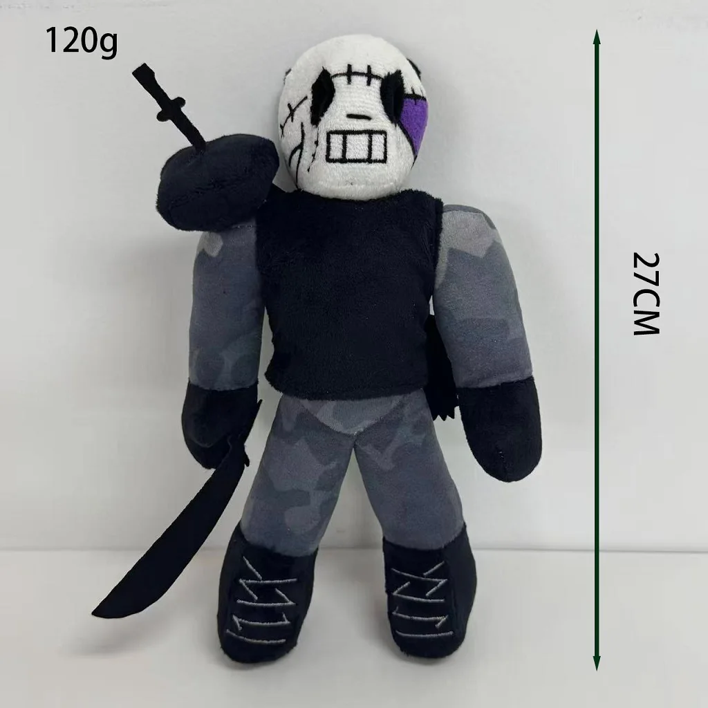 新しい27cmの骸骨戦士ぬいぐるみ、骨のディテールが施されたハロウィンテーマのソフトトイ、コレクターギフト