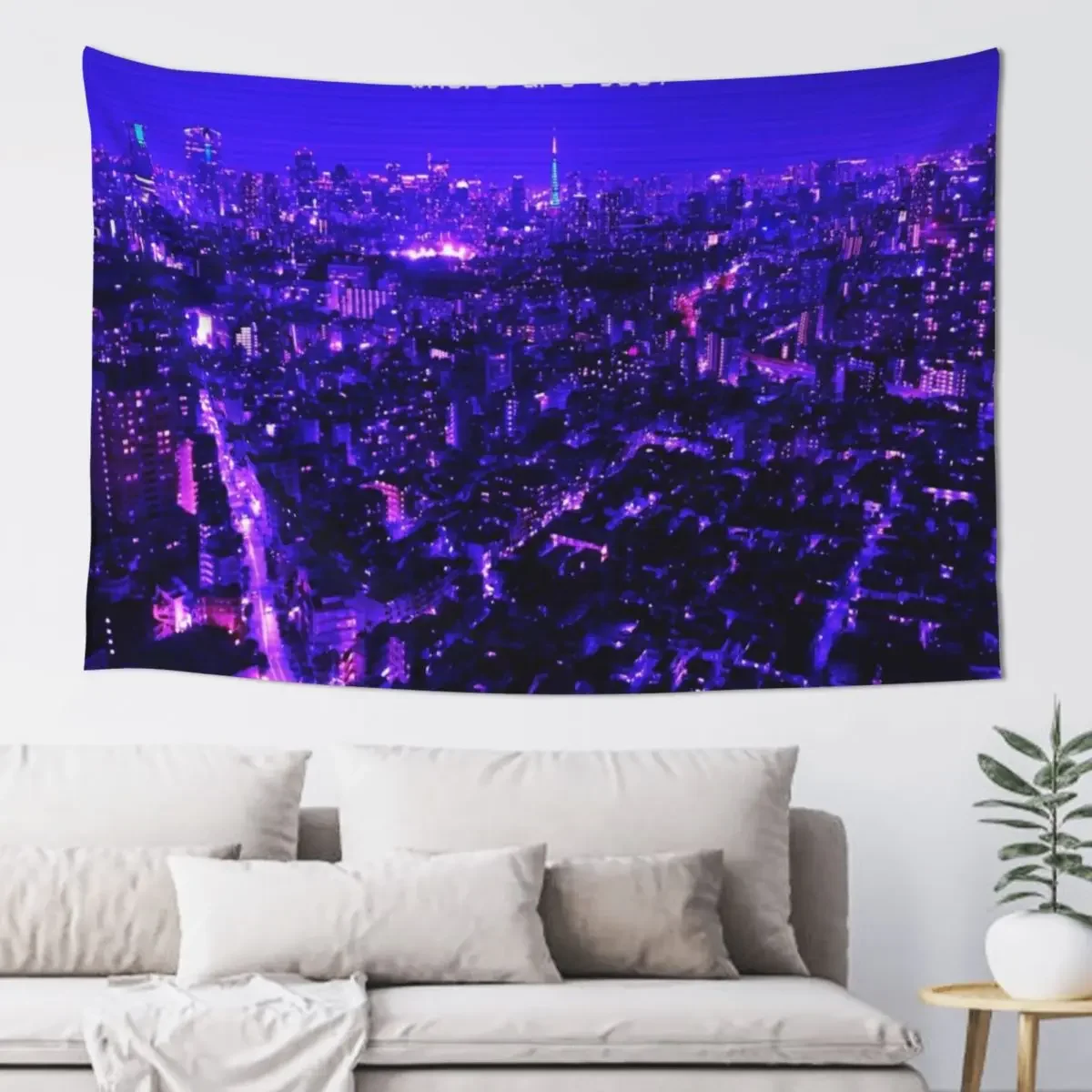 Where Are You? Lost in Translation Vaporwave Aesthetic Tapestry Room Decor Home Decorating Tapestry