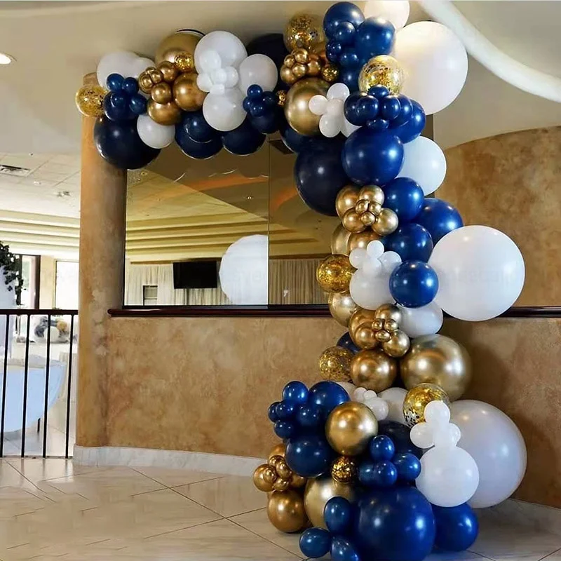 25pcs 5/10inch Night Blue Chrome Gold Latex Balloon for Wedding Decorations Birthday Christening Festival DIY Party Decors Balls