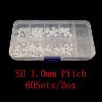 60Sets/Box JST SH 1.0mm Pitch Terminals Kit SH1.0 2/3/4/5 Pin Male Plug Female Socket Housing Header Crimping Wire Connector