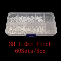 60Sets/Box JST SH 1.0mm Pitch Terminals Kit SH1.0 2/3/4/5 Pin Male Plug Female Socket Housing Header Crimping Wire Connector