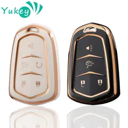 Car Key Shell Case Cover for Cadillac ATS CT6 CTS DTS XT5 Escalade ESV SRX STS XTS ELR 2014 - 2018 Remote Key Holder Keychain