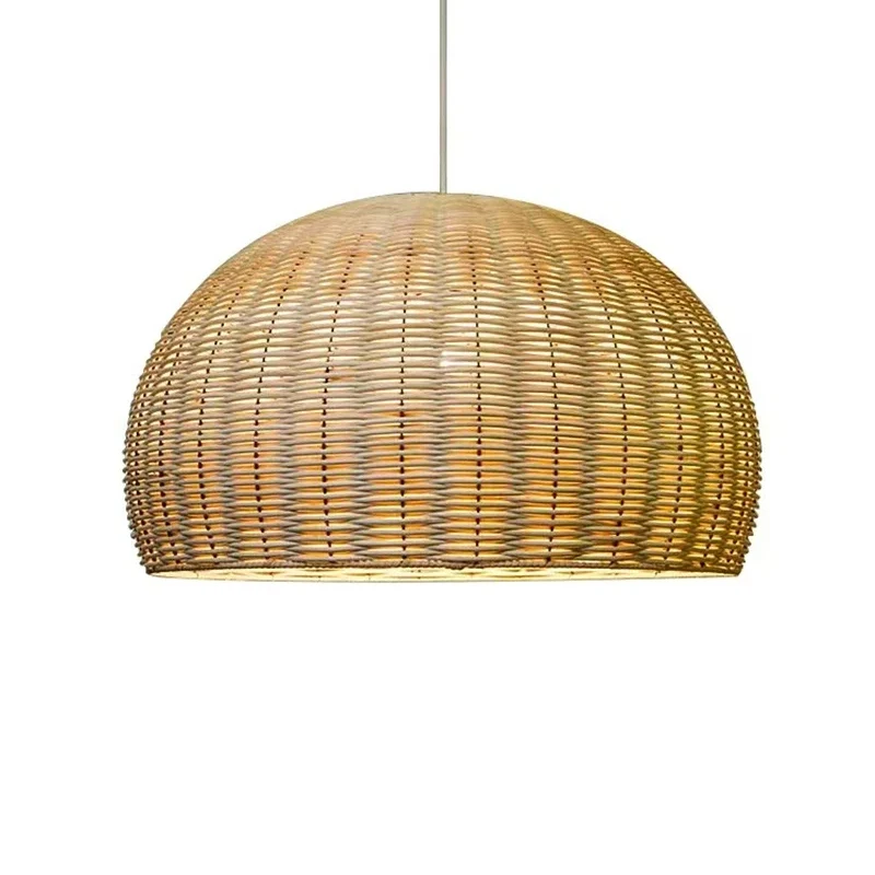 Japanese Bamboo Chandelier vintage Rattan Pendant Light for Living Room Bedroom Kitchen Handmade Rattan Led Pendant lamp