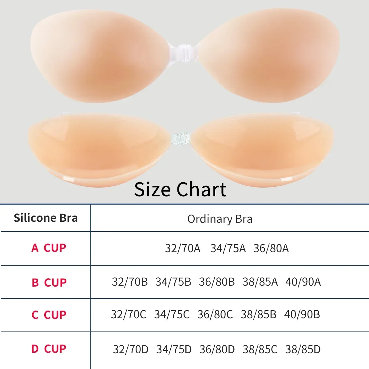 Popular Women Reusable Silicone Bra, Invisible Strapless Lift Gathering Stick On Bra for Wedding Party Dresses