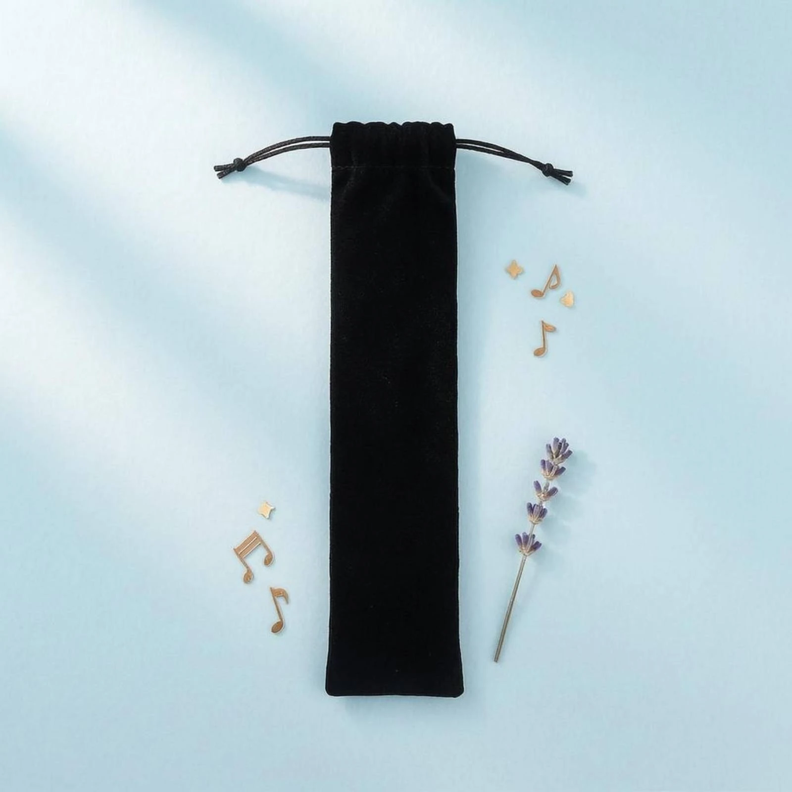 Open-top Drawstring Pouch Soft Cloth Lightweight Storage Bag Long Narrow Design for Electronic Wind Instrument
