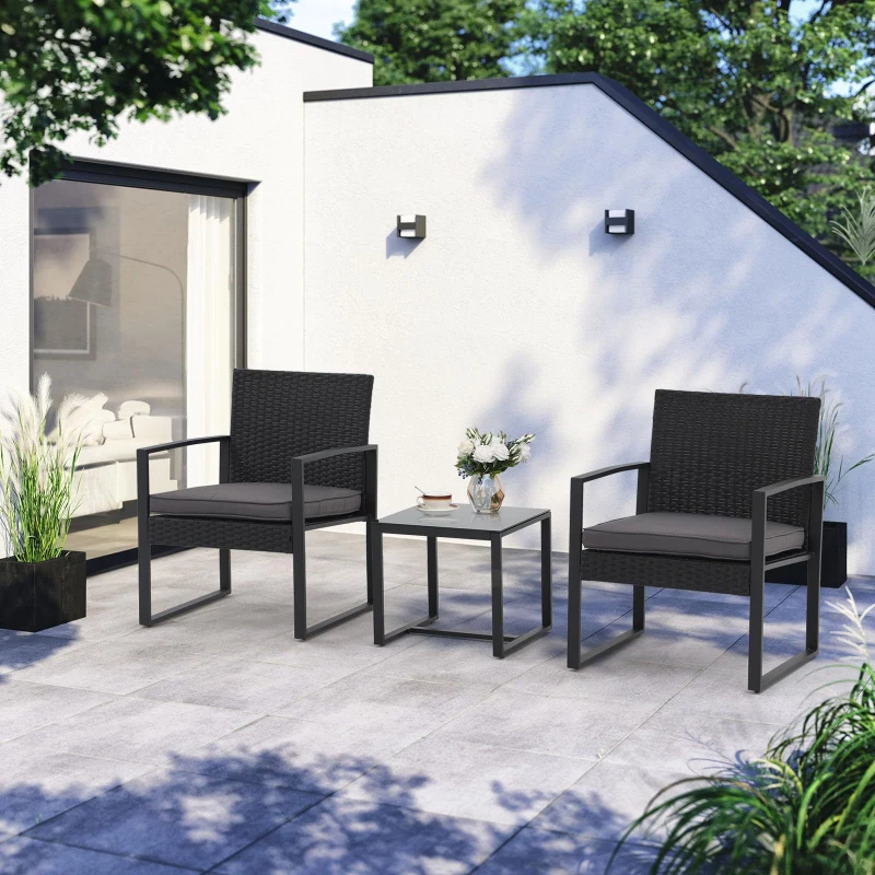 

Outdoor rattan three-piece sofa coffee table combination courtyard open-air waterproof sunscreen leisure