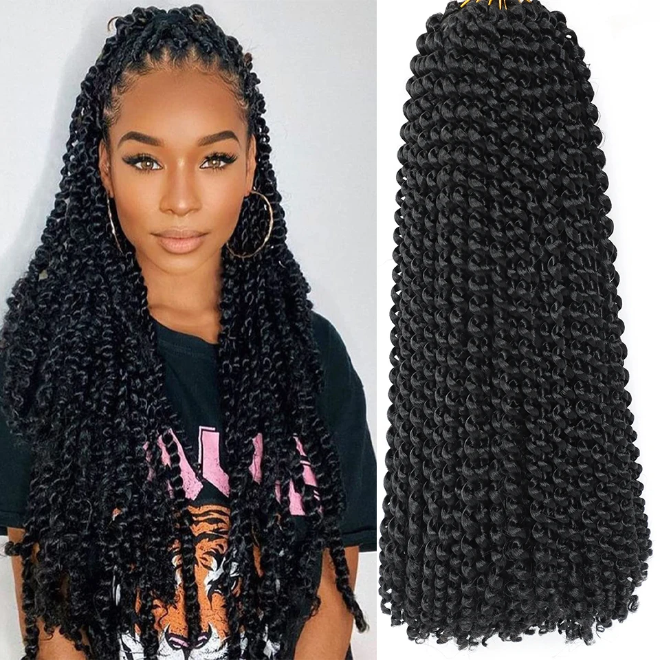 

18 Inch Synthetic Passion Twist Hair Water Wave Crochet Braids For Passion Twist Braiding Hair Goddess Locs Bohemian Curl Hair