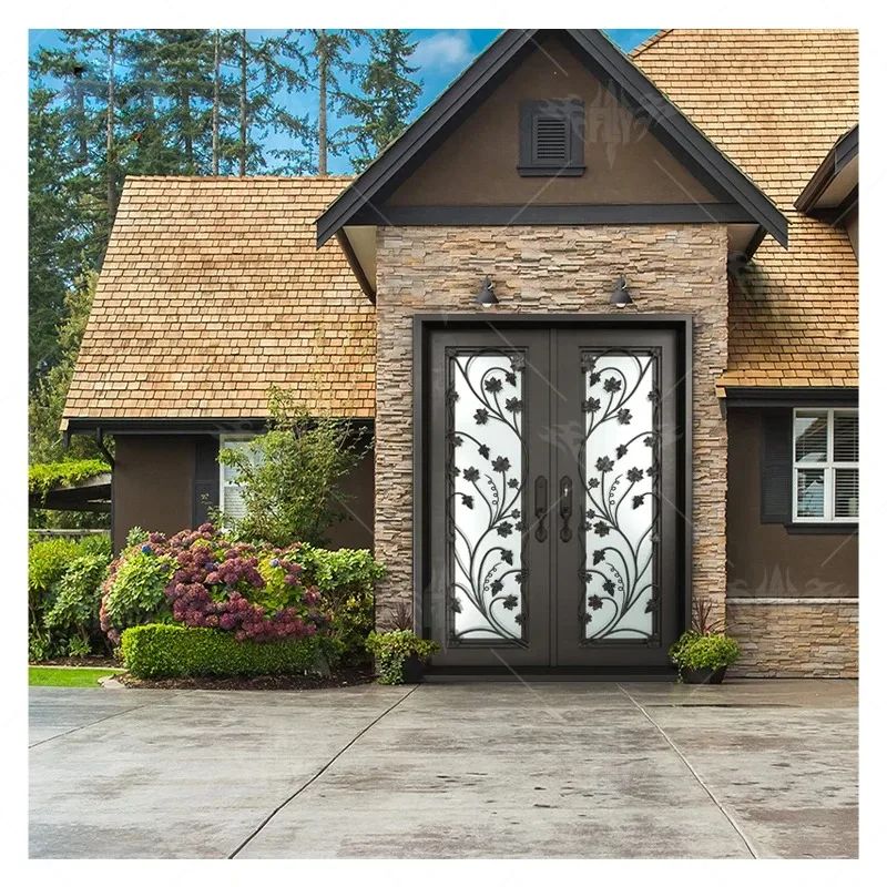تصميم جديد الصين المورد الصينية النمط الأوروبي فيلا بوابة الحديد حديقة فناء المرآب مكافحة سرقة باب حديد كبير #1