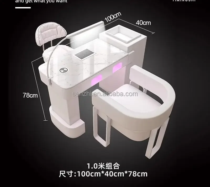 맞춤형 색상 조명 럭셔리, 경제적인 다리미 뷰티, 대리석 탑 네일 매니큐어, 테이블 살롱 가구