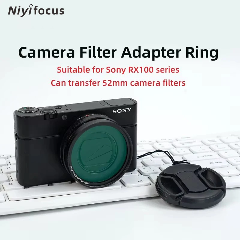 Camera Filter Adapter Ring 52mm Filter for Sony RX100 RX100II RX100III RX100IV RX100V RX100VII ZV-1 RX100M5/M5A/M2/M Camera