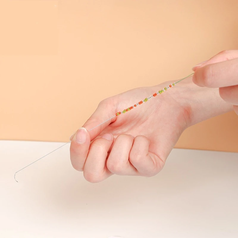 Aiguilles à perles incurvées en acier inoxydable, 5 pièces, grand œil, pour couture, bricolage